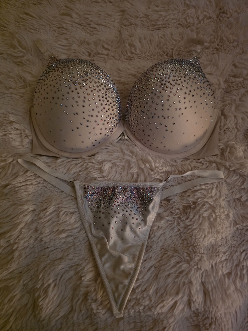 Victoria's Secret  Embellished Push-Up Bra & Thong ( Swarvoski Crystals )